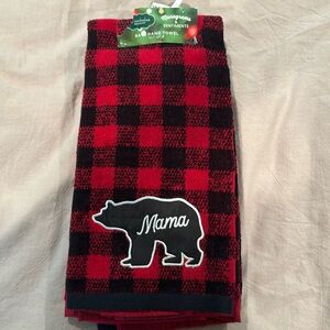 Red and Black Plaid w Mama and Papa Bear on it